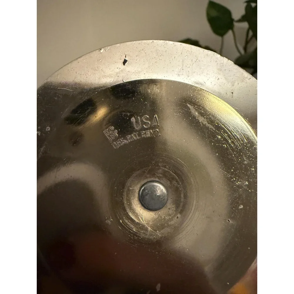 Arthur Salm Compote Bowl | MCM Nickel Plated Dish | Vintage Pedestal Candy Dish